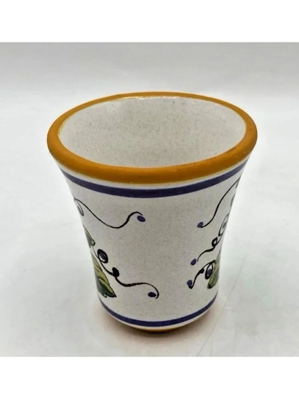 Pallini Limoncello Shot Glass Deruta Italy Lemon Pottery Barware